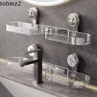 Hộp đựng vòi TOBIEMI, Giá đựng vòi hút không khoan, Kệ rửa phòng tắm đa năng treo tường dung tích lớn thực tế cho nhà vệ sinh