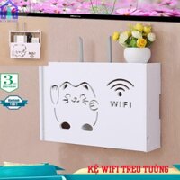 Hộp đựng wifi treo tường hình mèo thần tài [TẶNG MÓC DÁN] kiểu mới, giá rẻ