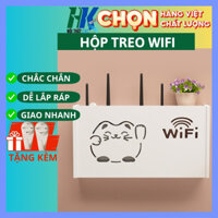 Hộp đựng wifi treo tường KHÔNG CẦN KHOAN hình mèo thần tài kiểu mới, giá rẻ