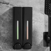 Hộp đựng xà phòng lỏng POKINGE, Hộp đựng Gel tắm dầu gội tái sử dụng chống rò rỉ, dễ ép nhựa 420ML Hộp đựng nước rửa tay treo tường phòng tắm
