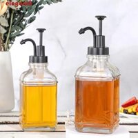 Hộp đựng xà phòng thủy tinh ELEGANT, Chai xi-rô cà phê vuông loại ép, Chai kem dưỡng da chống trượt có thể tái sử dụng 500ml chất lượng cao có thể tái sử dụng có máy bơm tại nhà