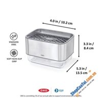 Hộp đựng xà phòng và miếng bọt biển OXO Good Grips.