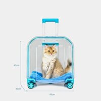Hộp đựng xe đẩy sức chứa lớn cho thú cưng, hai vali đựng mèo nhẹ và thoáng khí, xe đẩy di động
