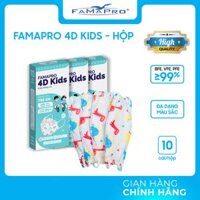 HỘP - FAMAPRO 4D KIDS - Khẩu trang trẻ em kháng khuẩn cao cấp Famapro 4D KIDS tiêu chuẩn KF94 10 cái hộp - KHỦNG LONG BABY - COMBO 3 HỘP