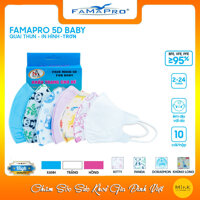 HỘP - FAMAPRO 5D BABY - khẩu trang y tế trẻ em kháng khuẩn 3 lớp Famapro 5D Baby 10 cái hộp - 1 HỘP - XANH