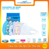 HỘP - FAMAPRO 5D BABY - khẩu trang y tế trẻ em kháng khuẩn 3 lớp Famapro 5D Baby 10 cái hộp - 1 HỘP - TRẮNG