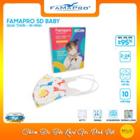 HỘP - FAMAPRO 5D BABY - khẩu trang y tế trẻ em kháng khuẩn 3 lớp Famapro 5D Baby 10 cái hộp - 1 HỘP - KHỦNG LONG
