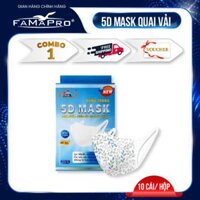 HỘP - FAMAPRO 5D DÂY VẢI - Khẩu trang y tế kháng khuẩn 3 lớp Famapro 5D Mask dây vải 10 cái hộp - CHIẾC LÁ - COMBO 1 HỘP