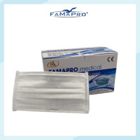 HỘP - FAMAPRO - Khẩu trang y tế kháng khuẩn 4 lớp Famapro 50 cái hộp - 1 HỘP - TRẮNG