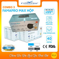 HỘP - FAMAPRO MAX - Khẩu trang y tế kháng khuẩn 4 lớp Famapro Max 40 cái hộp - COMBO 3 HỘP - ĐEN THAN HOẠT TÍNH
