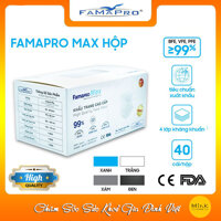 HỘP - FAMAPRO MAX - Khẩu trang y tế kháng khuẩn 4 lớp Famapro Max 40 cái hộp - 1 HỘP - ĐEN THAN HOẠT TÍNH