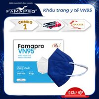 HỘP - FAMAPRO VN95 Khẩu trang y tế kháng khuẩn 4 lớp Famapro VN95 đạt chuẩn N95 10 cái hộp - NAVY - COMBO 1 HỘP