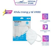 HỘP - FAMAPRO VN95 Khẩu trang y tế kháng khuẩn 4 lớp Famapro VN95 đạt chuẩn N95 10 cái hộp - TÚI - COMBO 1 HỘP