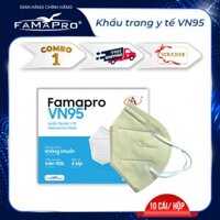 HỘP - FAMAPRO VN95 Khẩu trang y tế kháng khuẩn 4 lớp Famapro VN95 đạt chuẩn N95 10 cái hộp - VÀNG BAN MAI - COMBO 1 HỘP