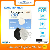 HỘP - FAMAPRO VN95 - Khẩu trang y tế kháng khuẩn 4 lớp Famapro VN95 đạt chuẩn N95 10 cái hộp - Đen