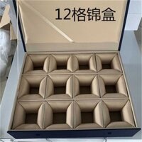 Hộp gấm bằng vải xanh, hộp thu nạp đa cách, con dấu, cốc nhỏ, đồ chơi bằng ngọc, vòng tay Phật châu, hộ