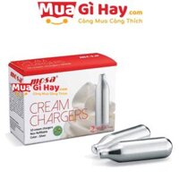 Hộp gas Mosa N2O 10 viên ga khí nén dùng cho bình xịt kem tươi whipping trang trí thức uống hàng Cream Charger xịn