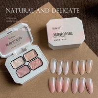 Hộp gel dặm chuyên dụng màu be nude Hồng trắng da móng tay