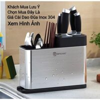 HỘP GIÁ KỆ CÀI DAO CẮM ĐŨA MUỖNG THÌA ĐA NĂNG INOX 304 CÓ KHE RÃNH THOÁT NƯỚC & VÀ DỄ DÀNG THÁO LẮP VỆ SINH
