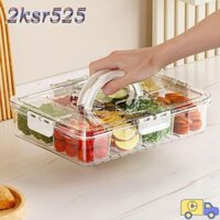 Hộp Gia Vị 2KSR525, Hộp Đựng Xay Riêng 8 Hộp Đựng Tươi, Đĩa Ăn Nhẹ Trong Suốt Bằng Nhựa Chống Bụi Di Động Cho Nhà Bếp Dã Ngoại