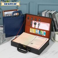 Hộp giao hàng trong phòng WUYEAR, Hộp lưu trữ tài liệu bằng da PU dành cho doanh nhân, Vali nam đa chức năng cầm tay giải trí Nam Nữ