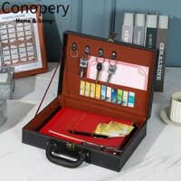 Hộp giao hàng trong phòng CONOPERY, Hộp lưu trữ tài liệu đa chức năng bằng da PU, Túi xách nam doanh nhân cầm tay giải trí Nam Nữ Nam Nữ