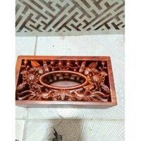 Hộp giấy chạm gỗ hương cao cấp 22x12x9cm