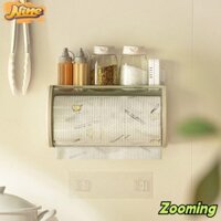 Hộp giấy cuộn vệ sinh ZOOMING, Hộp đựng khăn giấy chống bụi treo tường, Di động chống nước Dung tích lớn Không cần đục lỗ Hộp đựng giấy cuộn cần thiết