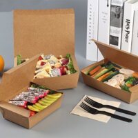 Hộp giấy đựng thức ăn nắp gập combo 100c,Dung tích: 700ml | 900ml | 1200ml | 1600ml