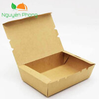 Hộp giấy đựng thức ăn nhanh nắp gập full