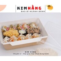 Hộp giấy kraft đáy trắng 1200ml đựng thức ăn mang đi , đựng trái cây gọt sẵn , đựng salad trộn , đựng thức ăn nhanh