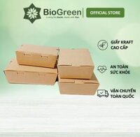 Hộp giấy kraft đựng thức ăn, gói quần áo nắp vuông gài kín 1000ml, 1500ml - 1500ml
