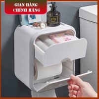 Hộp Giấy Vệ Sinh Dán Tường kèm kệ để điện thoại - Hộp đựng giấy Thiết kế chắc chắn, bám chắc, dễ dàng sử dụng