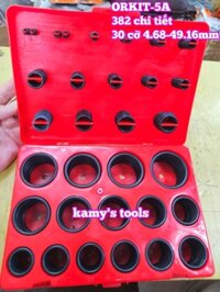 Hộp gioăng sin oring ron cao su vòng đệm 347 chi tiết ORKIT-5A Wetools 4.68-49.16mm MÀU ĐỎ