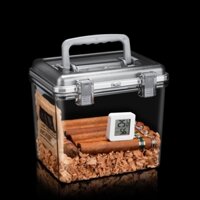 Hộp giữ ẩm cigar trong suốt lót gỗ tuyết tùng CGL2375