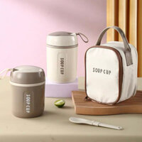 Hộp Giữ Nhiệt Đựng Canh, Đựng Soup, Ủ Cháo Inox 304 Cao Cấp  ( Tặng Kèm Túi Giữ Nhiệt + Thìa )