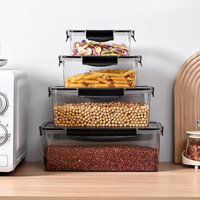 Hộp giữ tươi kín PET trong suốt cao Hộp cầu chì chống rò rỉ khóa bốn mặt