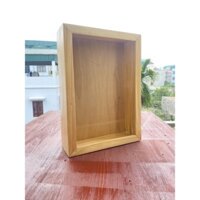 Hộp gỗ 3D cửa sập, không kính, kích thước 32x23x7. Lọt lòng size a4. Hộp đèn lightbox, Hộp gỗ decor