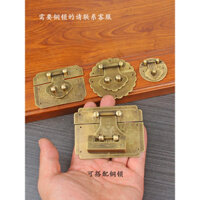 Hộp gỗ camphor vintage, hộp đồng hoàn toàn, khóa hộp trang sức đồng nguyên chất, phụ kiện đồng, khóa hộp gỗ, tấm khóa, mũi khóa RTBJ