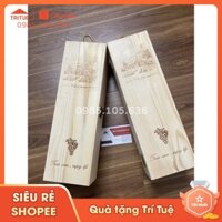 Hộp gỗ đơn giá rẻ sẵn hàng, mẫu hộp 1 chai bằng gỗ thông