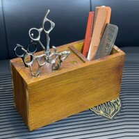 Hộp Gỗ Đựng Lược Kéo Cắt Tóc