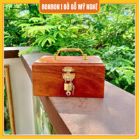 Hộp gỗ đựng tiền tiết kiệm, đựng con dấu có khoá số đổi được mật khẩu an toàn tiện lợi và sang trọng