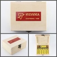 Hộp gỗ lưu trữ ống chân không SYLVANIA + 6 hộp miễn phí cho 12AT7 6DJ8 6X4