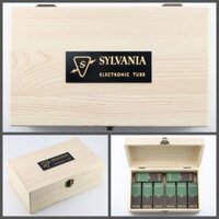 Hộp gỗ lưu trữ ống chân không SYLVANIA + 8 hộp miễn phí cho 6J5 6J7 6SQ7 6SJ7