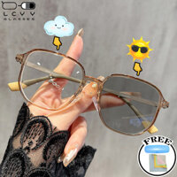 [Hộp gương miễn phí + vải gương] Kính quang hợp vuông khung lớn thời trang mới chống ánh sáng xanh