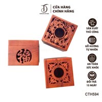 Hộp HAHANCO [CTH594] Đựng Giấy Ăn Gỗ Hương Hình Vuông Trạm khắc tinh xảo Kiểu dáng mới Độc đáo