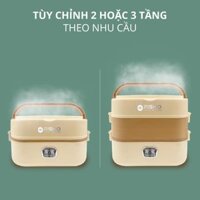 Hộp Hâm Cơm - tiệt trùng bình sữa Mishio MK345 kèm 4 hộp đựng inox 304 - mk345