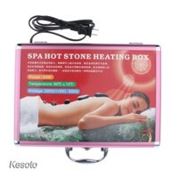 Hộp hấp đá nóng massage cắm điện kèm bộ 16 viên đá nóng massage body, vali hấp đá nóng