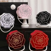 Hộp hoa cầm tay AHMEDUIB Hoa hồng, Hộp sắp xếp hoa di động lãng mạn, Túi xách hoa Giấy có thể gập lại Hộp gói bó hoa Ngày của Mẹ