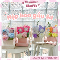 Hộp hoa gấu bông in ảnh theo yêu cầu, quà tặng valentine, quà tặng 8/3